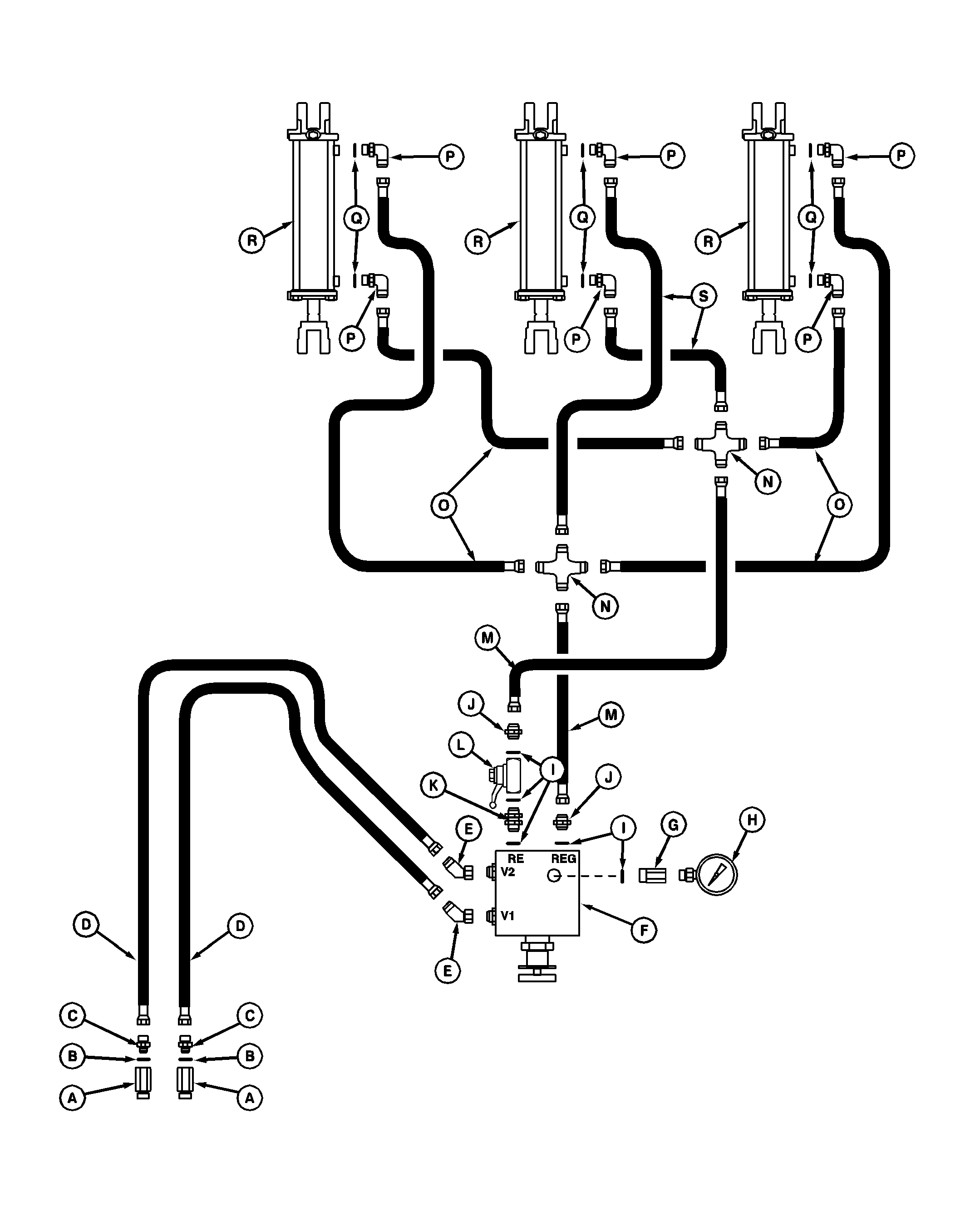 hose hydraulic d Unit Three Series Grain and Folding OMN300593: 455 Two